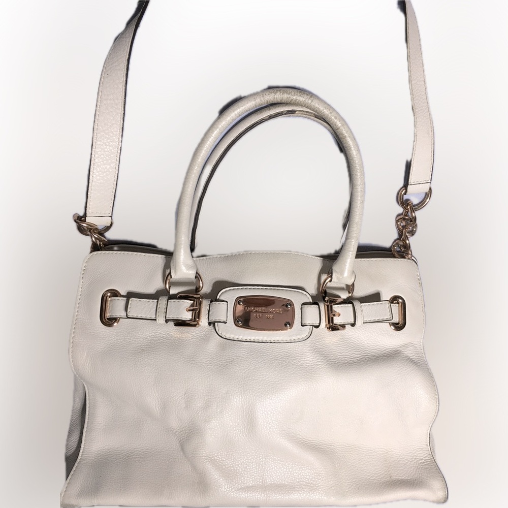 Michael Kors Belted Bag w/Rose Gold Hardware /Handles and Shoulder Strap OffWhit
